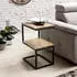Wohnling AKOLA Beistelltisch S-Form Akazienholz Massiv, Metall 45x60x30cm (WL5.208)