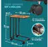 Casaria Beistelltisch C-Form Holz/Metall mit Rollen 50x35x70cm, schwarz