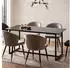 Finebuy Esstisch 120x60cm Marmor Optik Schwarz Metallbeine (FB105304)