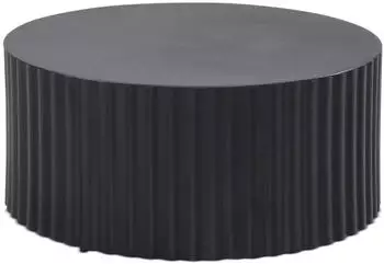 Finebuy Couchtisch Rund Metall Wellenmuster Schwarz, 67x67x31cm (FB92224)