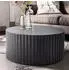 Finebuy Couchtisch Rund Metall Wellenmuster Schwarz, 67x67x31cm (FB92224)