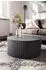Finebuy Couchtisch Rund Metall Wellenmuster Schwarz, 67x67x31cm (FB92224)