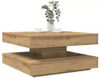 vidaXL Couchtisch 360-Grad Drehbar Artisan-Eiche 70x70x34,5 cm