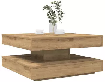 vidaXL Couchtisch 360&deg; Drehbar Artisan-Eiche 70x70x34,5cm (858487)