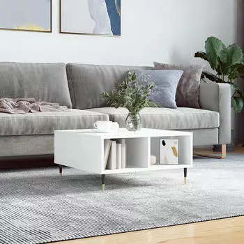 vidaXL Couchtisch Hochglanz Wei&szlig; 60x60x30cm Holzwerkstoff (827030)