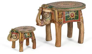 Pharao24 Beistelltisch Beistelltischchen im orientalischen Stil handbemalt (zweiteilig) (10132319)