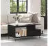 vidaXL Couchtisch Holzwerkstoff & Stahl, Schwarzeiche, 90x49x45cm, Schublade & 2 Ablagen