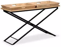 vidaXL Konsolentisch Mangoholz Massiv 130 x 40 x 80 cm