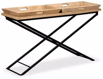 vidaXL Konsolentisch Mangoholz Massiv 130x40x80 cm (244897)
