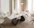 DeLife Esstisch Edge 180-220x100 Keramik Calacatta Luxe weiß-gold-grau (37950)