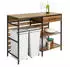 SoBuy Kitchen table with drawer and shelves in black particle board