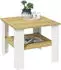 VCM Couchtisch Disalo 55x55cm weiß/Honig-Eiche