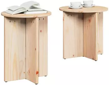 vidaXL Couchtisch 2er-Set Massivholz Kiefer 41,5x41,5x41cm (873547)