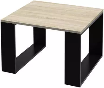 ML-Design Couchtisch Quadratisch 65x65x40cm Eicheoptik-Schwarz Kufenbeine (490007779)
