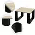 ML-Design Couchtisch Quadratisch 65x65x40cm Eicheoptik-Schwarz Kufenbeine (490007779)
