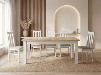 WFL GROUP Lindberg Esstisch ausziehbar rechteckig, Eiche Sonoma Hellbraun, 160-240x90cm (48780685-26)