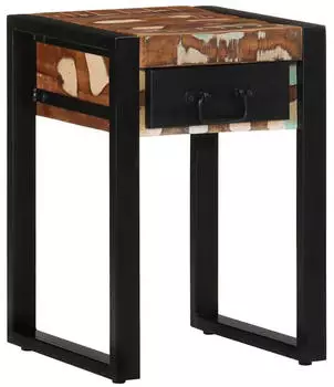 vidaXL Beistelltisch Mehrfarbig 35x35x50cm Altholz Massiv (4015944)