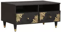 vidaXL Couchtisch Schwarz 80 x 54 x 40 cm Massivholz Mango