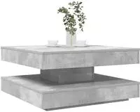 vidaXL Couchtisch 360-Grad Drehbar Betongrau 70x70x34,5 cm