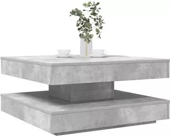 vidaXL Couchtisch 360&deg; Drehbar Betongrau 70x70x34,5cm (858482)