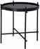 WOMO-DESIGN Beistelltisch Glasplatte Schwarz Ø43cm, Metall (390002514)