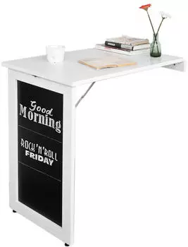 SoBuy Wandklapptisch mit Memo-Board MDF, wei&szlig;, 50x75x76cm (FWT20-W)