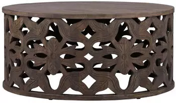 WOMO-DESIGN Dschidda Couchtisch Mangoholz Massivholz, rund &Oslash;100x45cm