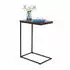 Relaxdays Beistelltisch C-Form, MDF & Metall, 61x45x30cm, Industrial, braun/schwarz (10051439_1509)