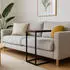 Relaxdays Beistelltisch C-Form, MDF & Metall, 61x45x30cm, Industrial, braun/schwarz (10051439_1509)
