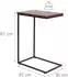 Relaxdays Beistelltisch C-Form, MDF & Metall, 61x45x30cm, Industrial, braun/schwarz (10051439_1509)