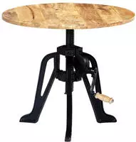 vidaXL Beistelltisch 60&times;(46-63) cm Massivholz Mango und Gusseisen