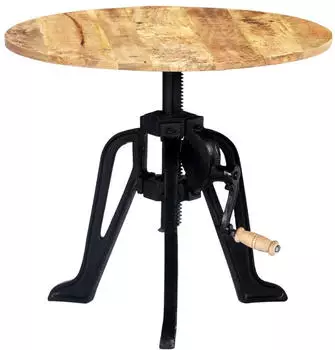 vidaXL Beistelltisch Mangoholz & Gusseisen 60&times;(46-63)cm