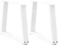 vidaXL Couchtischbeine V-Form 2 St&uuml;ck Wei&szlig; 70x(42-43,3) cm Stahl
