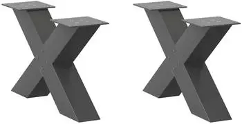 vidaXL Couchtischbeine X-Form Anthrazit 60x(30-31)cm Stahl, 2 Stk. (4012942)