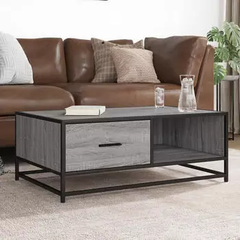 vidaXL Couchtisch Sonoma-Eiche 90x57x35cm Holzwerkstoff und Metall (848755)