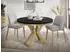 WFL GROUP Clara Gold Esstisch rund ausziehbar Marmoroptik Schwarz 120-200cm