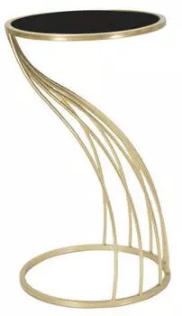 Mauro Ferretti Flush Beistelltisch Metall/Glas Ø35cm, 60cm schwarz/gold (1422520003)