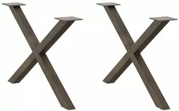 vidaXL Couchtischbeine X-Form 2 Stk. Naturstahl 70x(42-43)cm (4012907)