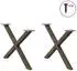 vidaXL Couchtischbeine X-Form 2 Stk. Naturstahl 70x(42-43)cm (4012907)