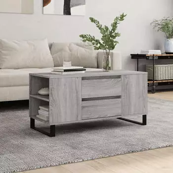 vidaXL Couchtisch Sonoma Grau 102x44,5x50cm Holzwerkstoff (831010)