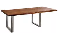 Baumtisch Mit Ansteckplatte Akazie 160-220x100x78cm Walnuss Lackiert Freeform 2 22