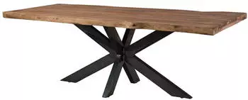 Massivmoebel24 Freeform 5 Esstisch Baumkante Sheesham grau 260x100cm (09-116-834-2127)