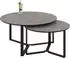 Hela MASSA CT Couchtisch 2er-Set, Melamin Betonoptik dunkel/Schwarz