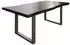 Massivmoebel24 Freeform 5 Baumkantentisch Akazie 200x100x77cm braun lackiert, U-Beine silber matt (09-110-824-1904)
