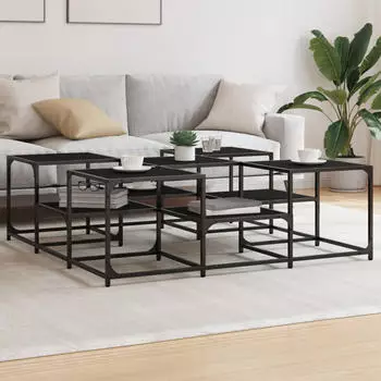 vidaXL Couchtisch Rauchige Eiche 91x91x40cm Holzwerkstoff (839075)