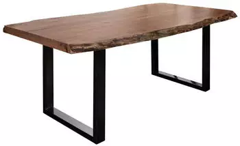 Massivmoebel24 Freeform 5 Baumkantentisch Akazie Massivholz 160x90x77cm natur/anthrazit (09-106-824-9102)