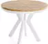 WFL GROUP Savio Neo Esstisch rund ausziehbar 90–190cm Eiche Braun, weiße Holzbeine