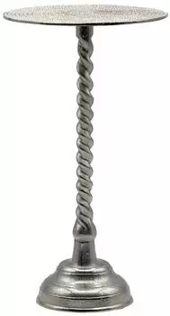 Wohnling Beistelltisch rund Aluminium silber, 28x51cm (WL7.493)