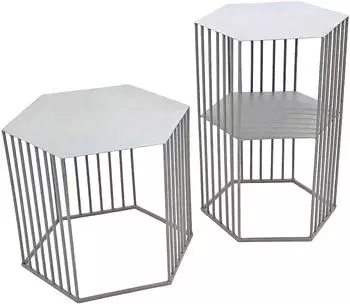 Paris Prix Beistelltische "Violetta" 55cm Grau, 2er-Set