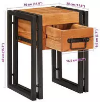 vidaXL Beistelltisch mit Schubladen 30 x 30 x 40 cm Massivholz Akazie